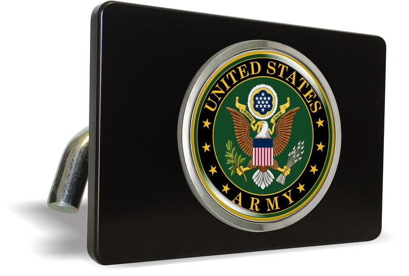 U.S. Army - Tow Hitch Cover with Chrome Metal Emblem